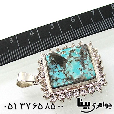 گردنبند فیروزه نیشابوری زنانه درشت دور جواهری _کد:7615