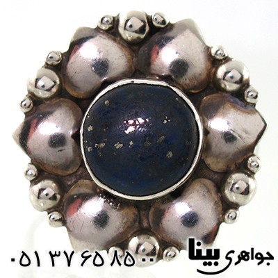 انگشتر لاجورد زنانه درشت طرح گل _کد:7635