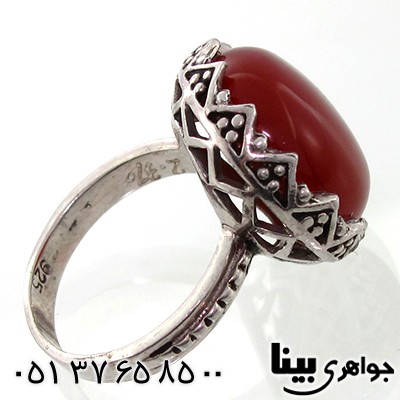 انگشتر عقیق زنانه درشت مشبک _کد:7638