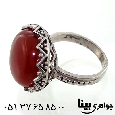 انگشتر عقیق زنانه درشت مشبک _کد:7638