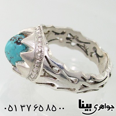 انگشتر فیروزه نیشابوری مردانه _کد:7644