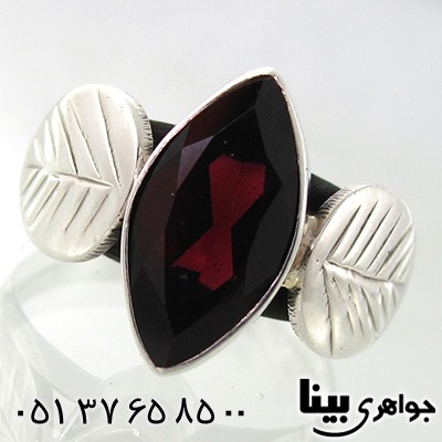 انگشتر یاقوت گارنت زنانه برگی _کد:7645