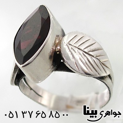 انگشتر یاقوت گارنت زنانه برگی _کد:7645