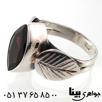 انگشتر یاقوت گارنت زنانه برگی _کد:7645