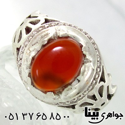 انگشتر عقیق یمنی مردانه شبکه ای _کد:7646