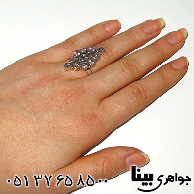 انگشتر آمتیست زنانه درشت لوزی _کد:7650
