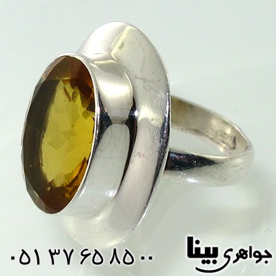 انگشتر سیترین زنانه درشت درخشان _کد:7652