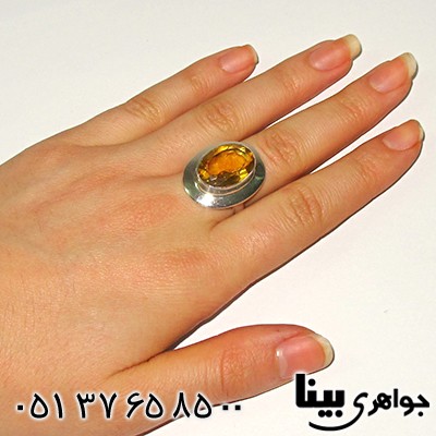 انگشتر سیترین زنانه درشت درخشان _کد:7652