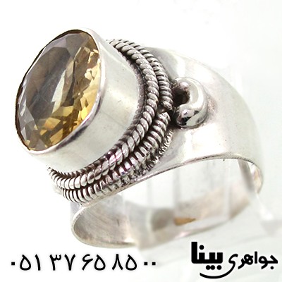 انگشتر سیترین زنانه درشت طناز _کد:7655