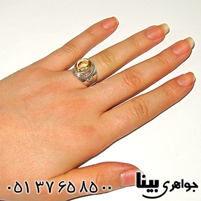 انگشتر سیترین زنانه درشت طناز _کد:7655