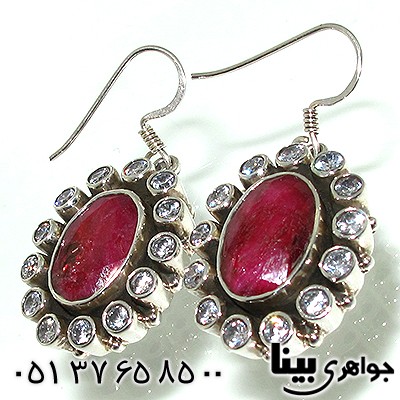 گوشواره یاقوت سرخ زنانه درشت طرح خاتون _کد:7662