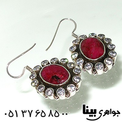 گوشواره یاقوت سرخ زنانه درشت طرح خاتون _کد:7662