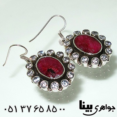 گوشواره یاقوت سرخ زنانه درشت طرح خاتون _کد:7662