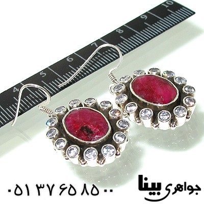 گوشواره یاقوت سرخ زنانه درشت طرح خاتون _کد:7662