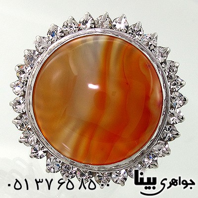 انگشتر عقیق سلیمانی درشت شمسه _کد:7664