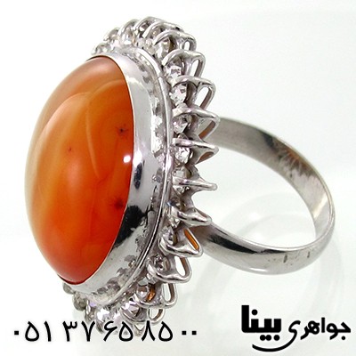 انگشتر عقیق سلیمانی درشت شمسه _کد:7664