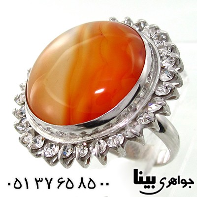 انگشتر عقیق سلیمانی درشت شمسه _کد:7664