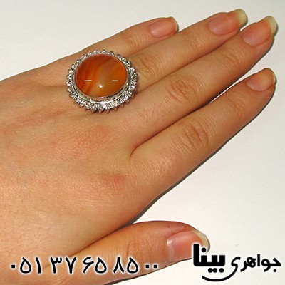 انگشتر عقیق سلیمانی درشت شمسه _کد:7664