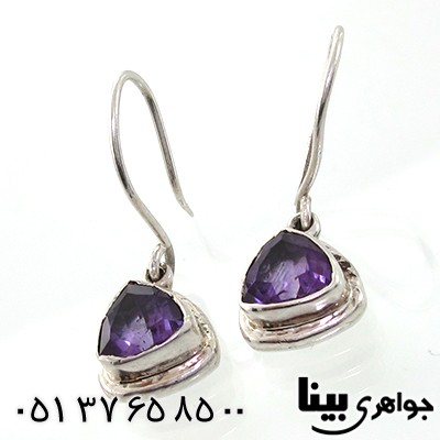 گوشواره آمتیست زنانه درشت طرح اشک _کد:7665
