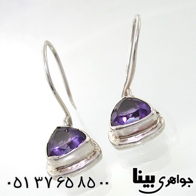 گوشواره آمتیست زنانه درشت طرح اشک _کد:7665