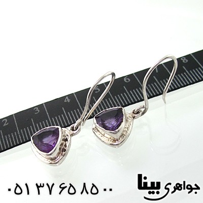 گوشواره آمتیست زنانه درشت طرح اشک _کد:7665