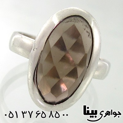انگشتر کوارتز دودی زنانه بیضی _کد:7666