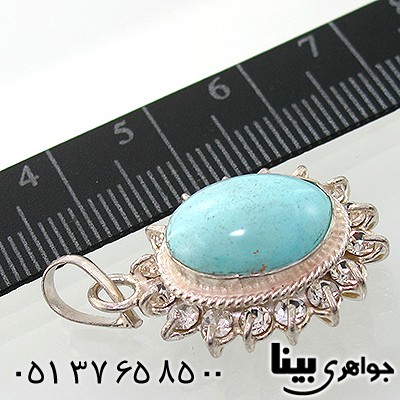 گردنبند فیروزه نیشابوری زنانه دور جواهری _کد:7668