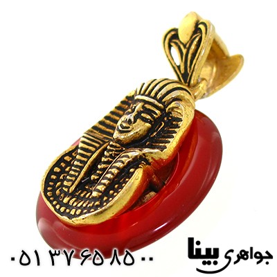 گردنبند عقیق قرمز زنانه زیر خاکی طرح مصریان باستان _کد:7674