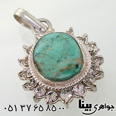 گردنبند فیروزه نیشابوری دور جواهری _کد:7678