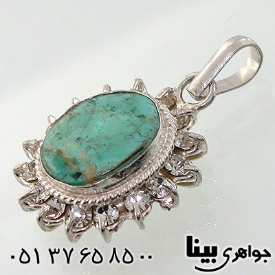 گردنبند فیروزه نیشابوری دور جواهری _کد:7678