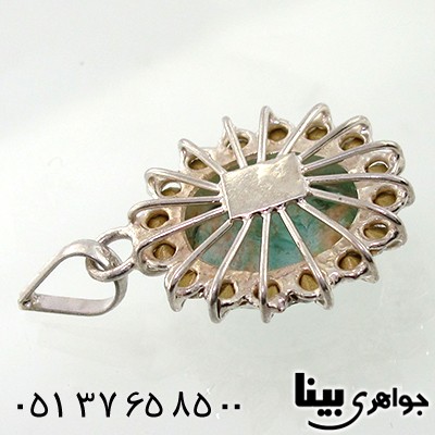 گردنبند فیروزه نیشابوری دور جواهری _کد:7678