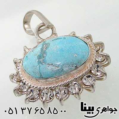گردنبند فیروزه نیشابوری دور جواهری _کد:7684