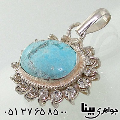 گردنبند فیروزه نیشابوری دور جواهری _کد:7684