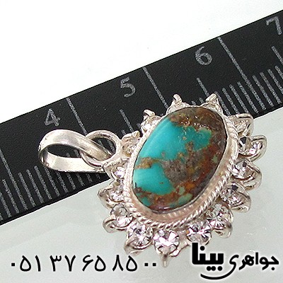گردنبند فیروزه نیشابوری دور جواهری _کد:7694