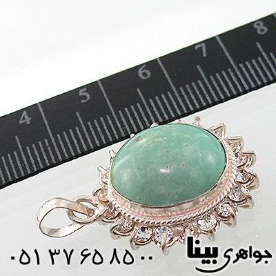 گردنبند فیروزه نیشابوری زنانه درشت دور جواهری _کد:7696
