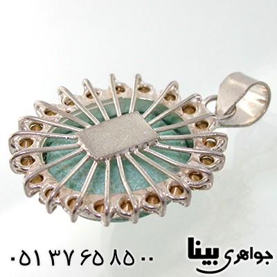 گردنبند فیروزه نیشابوری زنانه درشت دور جواهری _کد:7702
