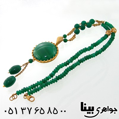 سینه ریز چند جواهر عقیق و جید زنانه زیر خاکی _کد:1236