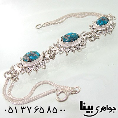 دستبند فیروزه نیشابوری دور جواهری _کد:7722