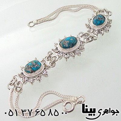 دستبند فیروزه نیشابوری دور جواهری _کد:7722