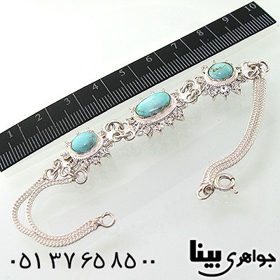 دستبند فیروزه نیشابوری زنانه دور جواهری _کد:7738
