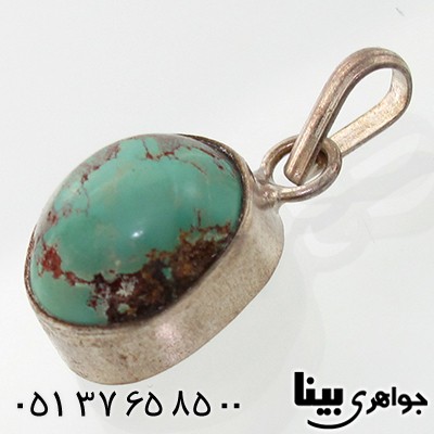 گردنبند فیروزه نیشابوری قدیمی دور ساده _کد:7745