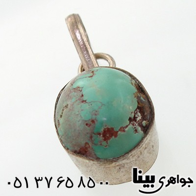 گردنبند فیروزه نیشابوری قدیمی دور ساده _کد:7745
