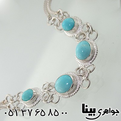 دستبند فیروزه نیشابوری زنانه دور ساده _کد:7755