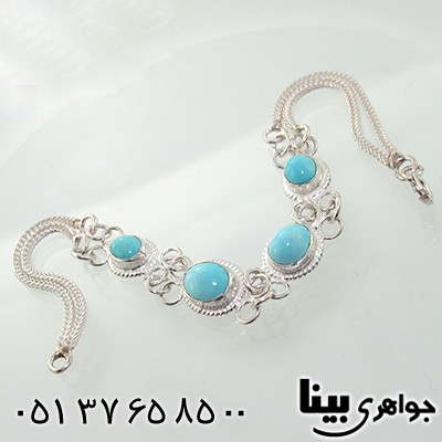 دستبند فیروزه نیشابوری زنانه دور ساده _کد:7755