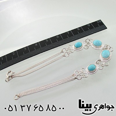 دستبند فیروزه نیشابوری زنانه دور ساده _کد:7755