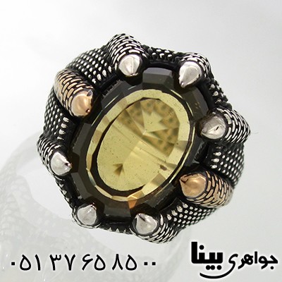 انگشتر سیترین گنبدی مدل پنجه _کد:7767