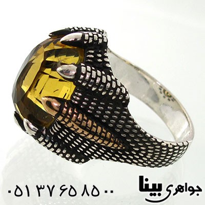 انگشتر سیترین گنبدی مدل پنجه _کد:7767