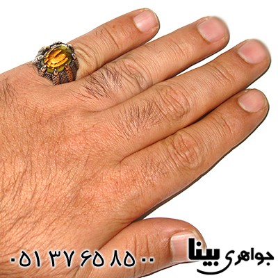انگشتر سیترین گنبدی مدل پنجه _کد:7767
