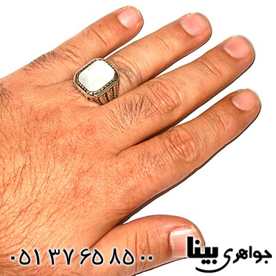 انگشتر صدف درجه یک مردانه درشت و سنگین _کد:7770