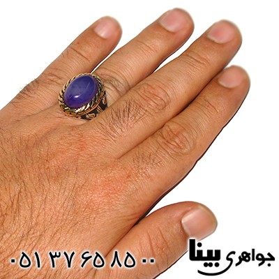 انگشتر آمتیست مردانه دامله درشت و سنگین _کد:7774
